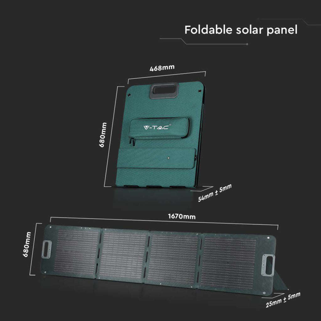 Energia Solare Portatile: Pannello Fotovoltaico V-TAC 160W - Pieghevole, Potente, Compatibile con Power Station - VT-10160