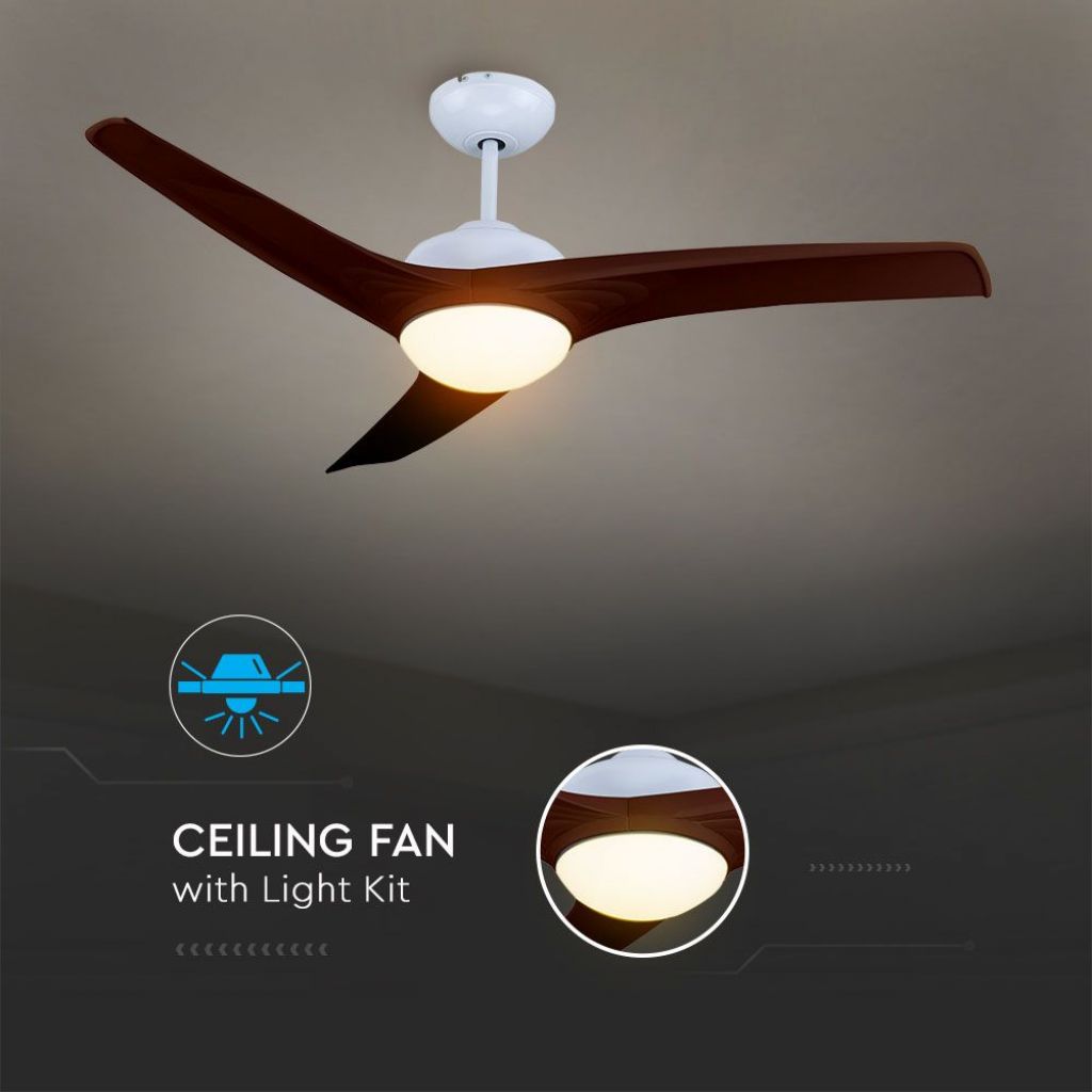V-TAC Ventilatore LED da Soffitto 3 in 1 con Telecomando e Motore DC - VT-6055-3