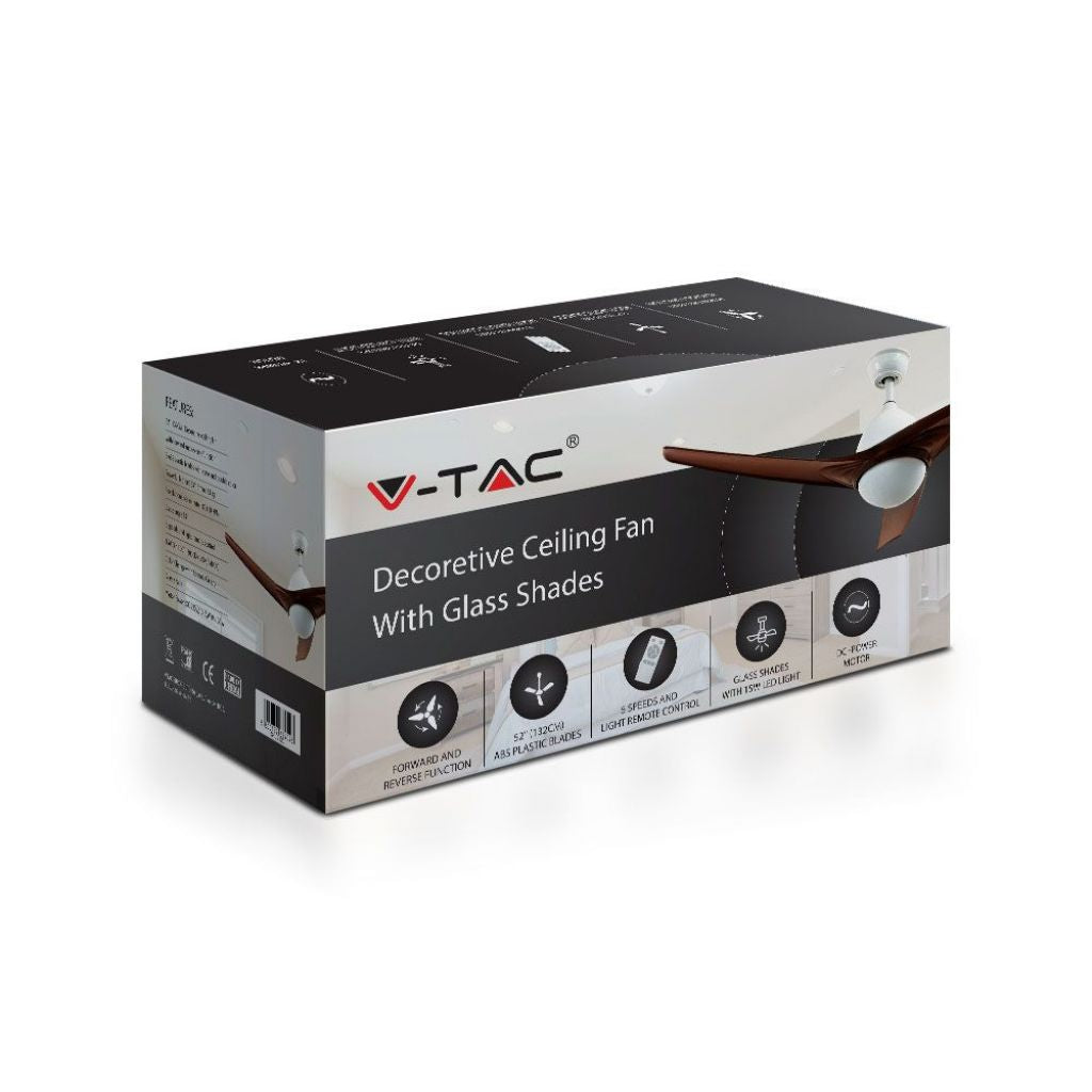 V-TAC Ventilatore LED da Soffitto 3 in 1 con Telecomando e Motore DC - VT-6055-3