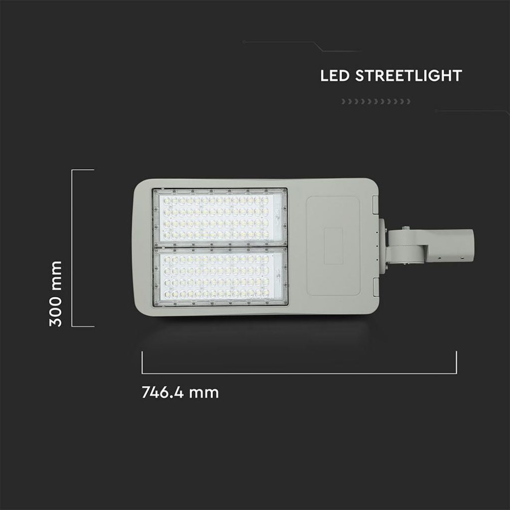 V-TAC PRO Armatura Stradale LED 150W, Chip Samsung, 140LM/W, Classe II, Grigio 4000K, Dimmerabile - VT-152ST