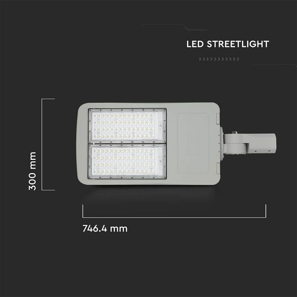V-TAC PRO Armatura Stradale LED 200W con Chip Samsung, Classe II, 140LM/W, Dimmerabile, 5700K, Grigio, IP65 - VT-202ST